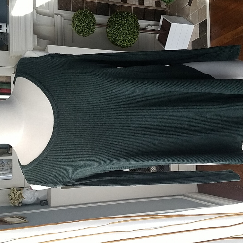 Cold Shoulder Hunter Green Forever 21 Ribbed Tunic Top